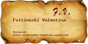 Foltinszki Valentina névjegykártya